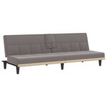 vidaXL Canapé-lit avec porte-gobelets taupe tissu