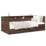 vidaXL Lit de jour et tiroirs chêne marron 100x200cm bois d'ingénierie