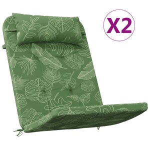vidaXL Coussins de chaise adirondack lot de 2 modèle de feuille