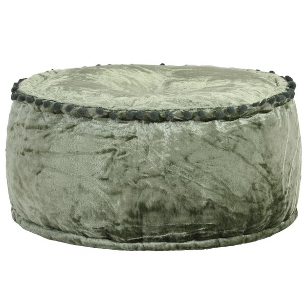 vidaXL Pouf Rond Velours 40x20 cm Vert
