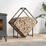 vidaXL Portant de bois chauffage noir 80x25x80 cm