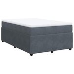 vidaXL Sommier à lattes de lit et matelas Gris foncé 120x200cm Velours