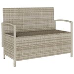 VidaXL Banc de rangement de jardin avec coussin gris clair polyrotin