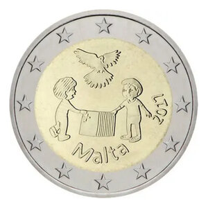 2 euros commémorative Malte 2017 UNC - La paix.