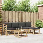 vidaXL Ensemble de canapés d'extérieur 6 Pièces Blanc et anthracite