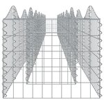 vidaXL Lit surélevé à gabions arqué 800x50x50 cm Fer galvanisé