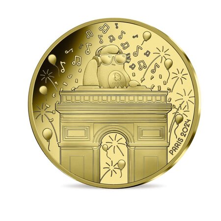 Des souvenirs gravés – La mascotte et l'Arc de Triomphe - Monnaie de 250€ Or
