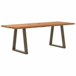 vidaXL Table à manger marron clair bois de chêne massif rectangulaire