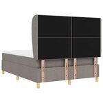 vidaXL Lit à ressorts avec matelas gris foncé 90x190 cm Taupe tissu