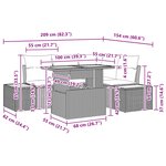 vidaXL Ensemble de salle à manger pour jardin 5 Pièces Noir et Marron