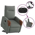 vidaXL Fauteuil inclinable Gris foncé Tissu