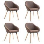vidaXL Chaises à manger lot de 4 marron tissu