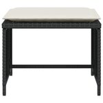 vidaXL Chaise de jardin avec tabouret noir résine tressée