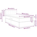 vidaXL Lit avec rangement et LED Gris 90 x 190 cm Cuir synthétique