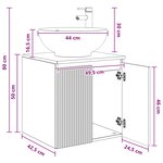 vidaXL Vanité de lavabo mural Sonoma gris 49 5 x 44 5 x 65 cm