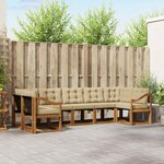 vidaXL Ensemble de canapés d'extérieur 7 Pièces Naturel et Beige