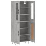 vidaXL Buffet haut Sonoma gris 69 5x34x180 cm Bois d'ingénierie