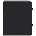 vidaXL Cabinet de chevet mural avec tiroir Noir 33 x 34 5 x 40 cm