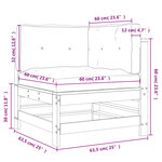 vidaXL Canapé d'angle avec coussins marron miel bois de pin solide