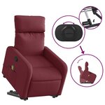vidaXL Fauteuil inclinable de massage Rouge bordeaux Tissu
