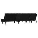 vidaXL Canapé-lit en forme de L noir 255x140x70 cm velours
