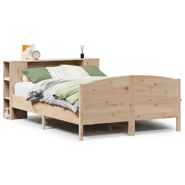 vidaXL Lit bibliothèque sans matelas 160x200 cm bois massif de pin