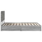 vidaXL Lit de Rangement Gris Sonoma 120 x 200 cm Bois d'ingénierie