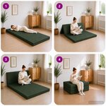 vidaXL Canapé-lit pliable 100 x 67 x 45 cm Vert foncé