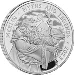 Pièce de monnaie en argent 2 pounds g 31.1 (1 oz) millésime 2023 myths and legends uk merlin
