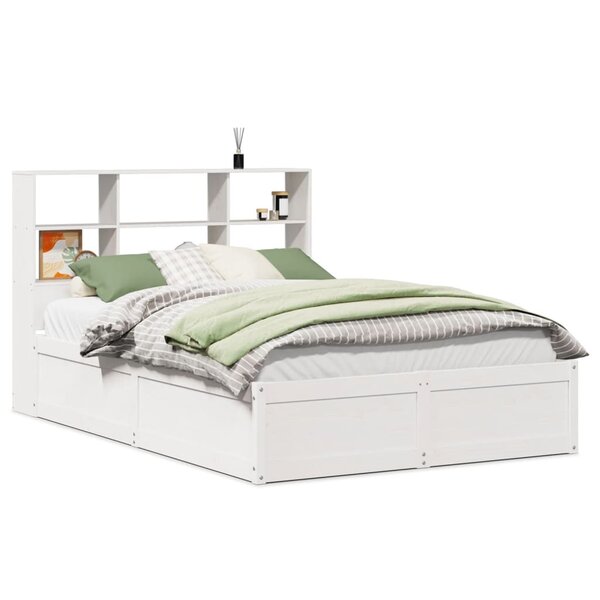 vidaXL Cadre de lit sans matelas blanc 120x190 cm bois de pin massif