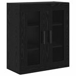 vidaXL Haut Armoire 2 Pièces Chêne noir Bois Aggloméré et Verre