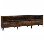 vidaXL Meuble TV chêne fumé 150x30x44 5 cm bois d'ingénierie