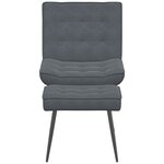 vidaXL Chaise de relaxation avec tabouret Gris foncé Velours