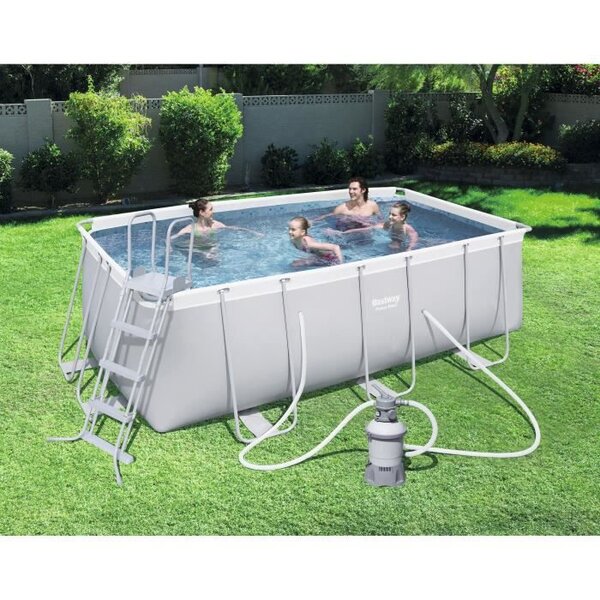 Bestway piscine hors sol power steel  échelle - 412 x 201 x 122cm - avec filtre a sable