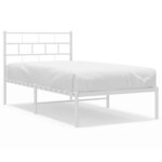 vidaXL Cadre de lit métal sans matelas et tête de lit blanc 100x190 cm