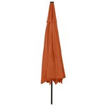 vidaXL Parasol de jardin avec lumières LED et mât en métal terre cuite
