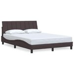 vidaXL Cadre de lit sans matelas Hanko marron foncé 140x200 cm tissu