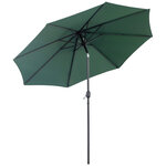 Parasol en métal rond polyester 180g/m² manivelle inclinable Ø 3 x 2 45 m vert