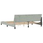 vidaXL Cadre de lit avec lumières LED gris clair 200x200 cm velours