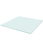vidaXL Dessus de table carré en verre trempé 700 x 700 mm