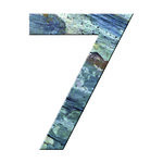 Numéro 7 - Numéro adhésif pour boîtes aux lettres- Pierre véritable 50 mm  LAVE