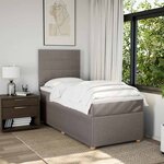 vidaXL Sommier à lattes de lit avec matelas Taupe 80x200 cm Tissu