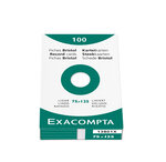 Étui de 100 fiches bristol blanc ligné non perforé 75x125mm Blanc EXACOMPTA