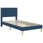 vidaXL Cadre de lit avec matelas Bleu 90 x 190 cm tissu