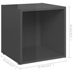 Vidaxl meuble tv gris brillant 37x35x37 cm aggloméré