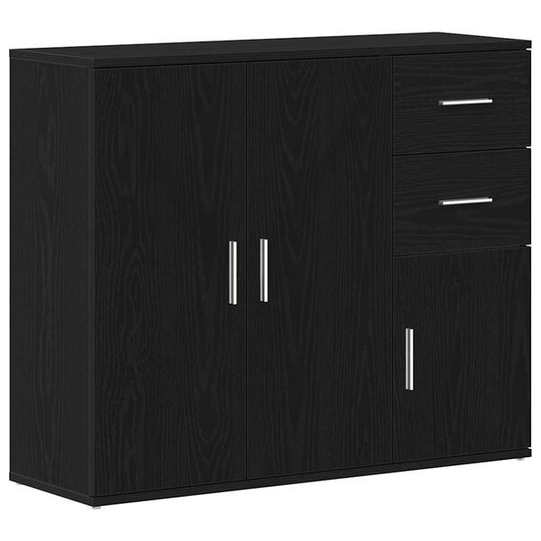 vidaXL Buffet chêne noir 91x29 5x75 cm bois d'ingénierie