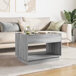 vidaXL Table basse avec LED infini sonoma gris 70x50x50 cm