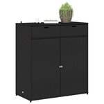 vidaXL Armoire de rangement de jardin noir 105x55x113cm résine tressée