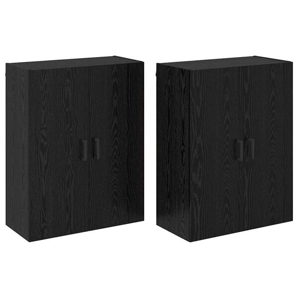 vidaXL Armoires Murailles 2 Pièces Chêne noir 69 5 x 34 x 90 cm