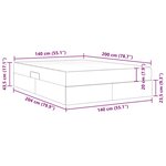 vidaXL Lit avec rangement et matelas Taupe 140 x 200 cm Polyester